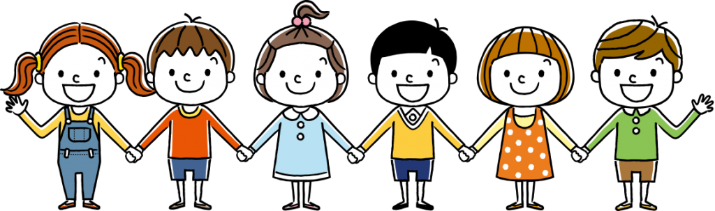 子供達が手を繋いでる様子