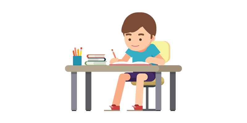 子どもが勉強している画像